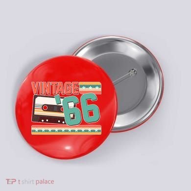 60th Birthday Vintage 1966 Cassette Tape  Button