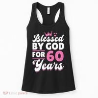 60th Birthday Woman Girl Blessed By God For 60 Years Women's Tank Top thumb 0