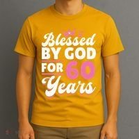 60th Birthday Woman Girl Blessed By God For 60 Years T-Shirt thumb 3