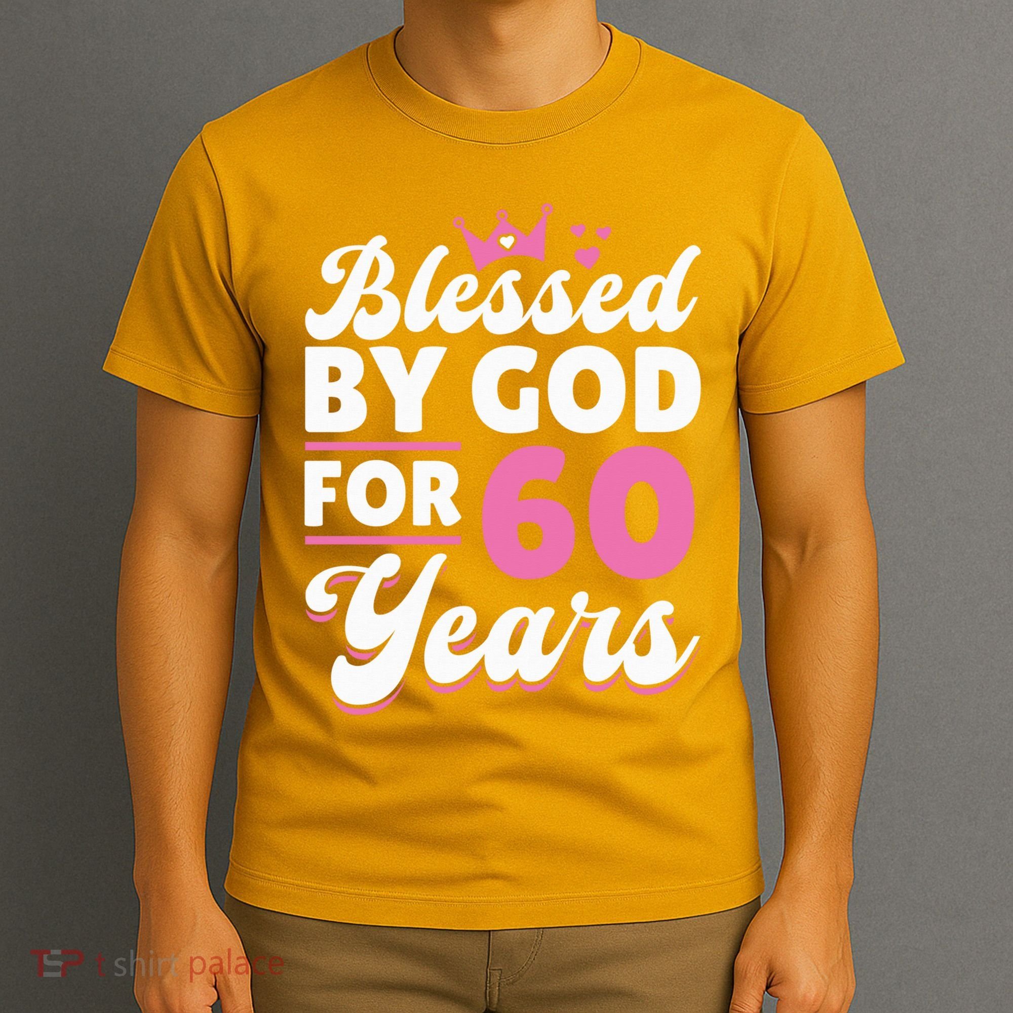 60th Birthday Woman Girl Blessed By God For 60 Years T-Shirt