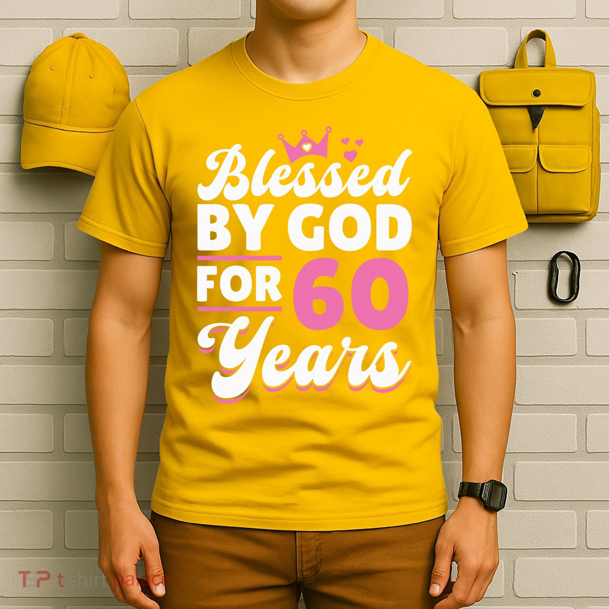 60th Birthday Woman Girl Blessed By God For 60 Years T-Shirt