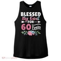 60th Birthday Woman Man Blessed By God For 60 Years Ladies PosiCharge Tri-Blend Wicking Tank thumb 0
