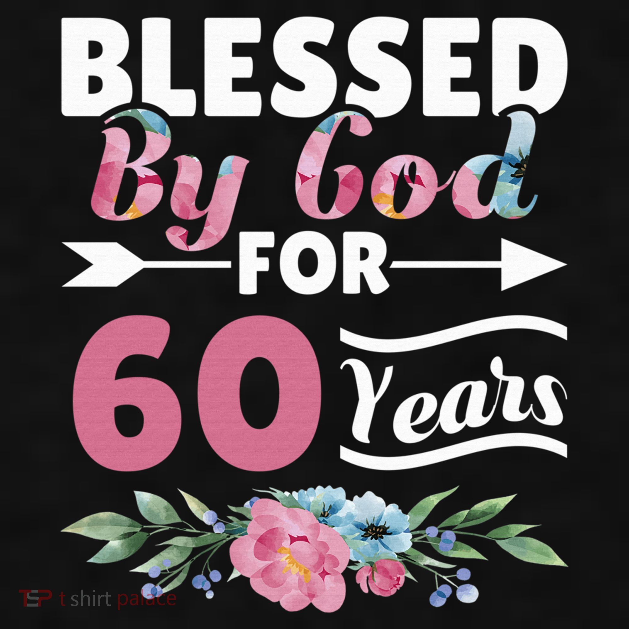 60th Birthday Woman Man Blessed By God For 60 Years Ladies PosiCharge Tri-Blend Wicking Tank