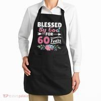 60th Birthday Woman Man Blessed By God For 60 Years Apron thumb 2