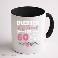 60th Birthday Woman Man Blessed By God For 60 Years Coffee Mug thumb 1