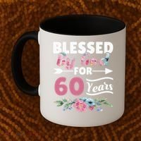60th Birthday Woman Man Blessed By God For 60 Years Coffee Mug thumb 2