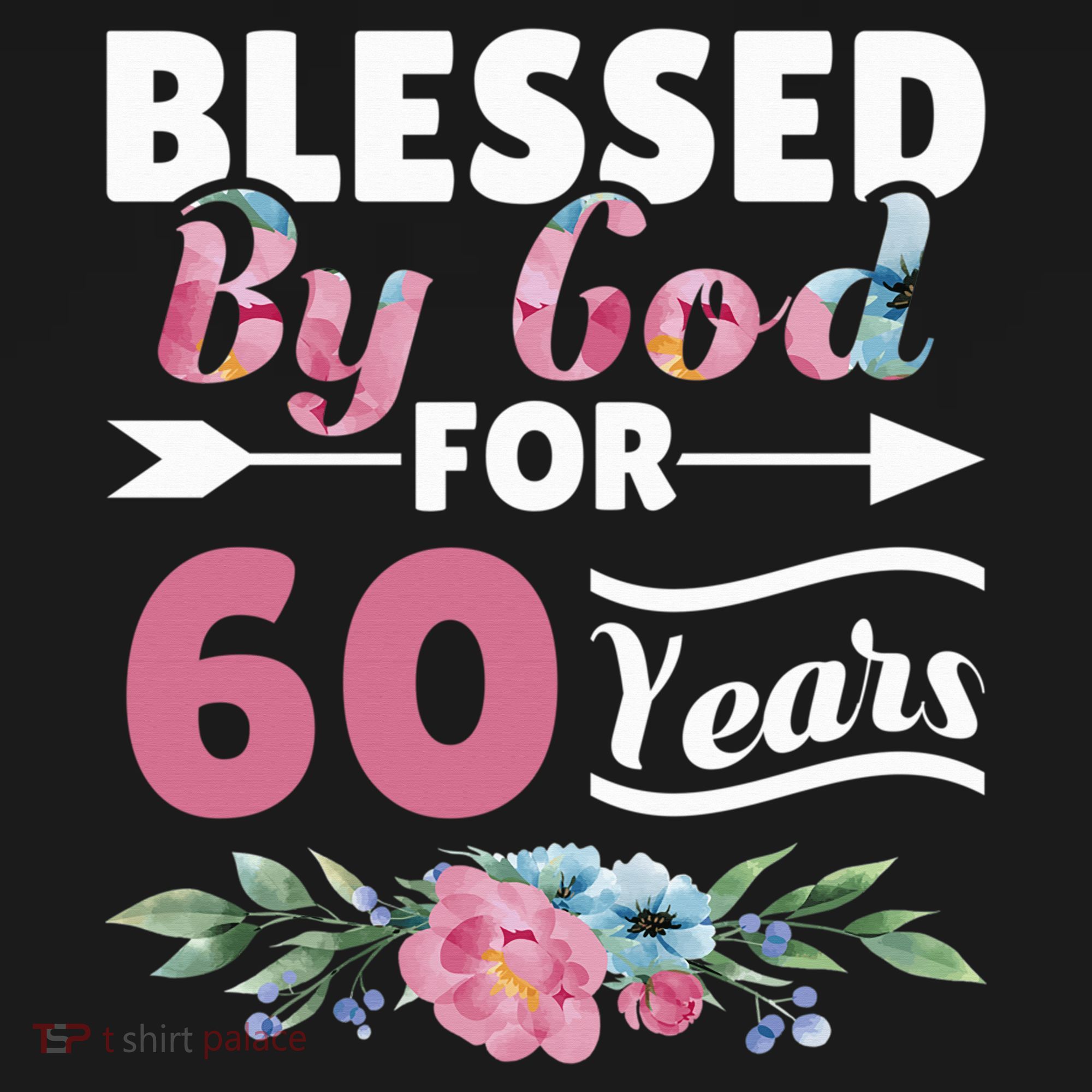 60th Birthday Woman Man Blessed By God For 60 Years Women's Hoodie
