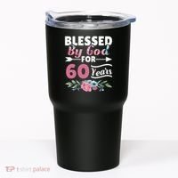 60th Birthday Woman Man Blessed By God For 60 Years Tumbler thumb 0