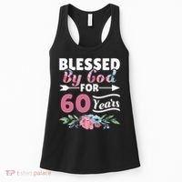 60th Birthday Woman Man Blessed By God For 60 Years Women's Tank Top thumb 0