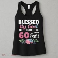 60th Birthday Woman Man Blessed By God For 60 Years Women's Tank Top thumb 3