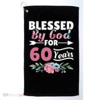 60th Birthday Woman Man Blessed By God For 60 Years Golf Towel thumb 0