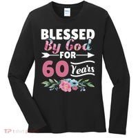 60th Birthday Woman Man Blessed By God For 60 Years Women's Long Sleeve Shirt thumb 0