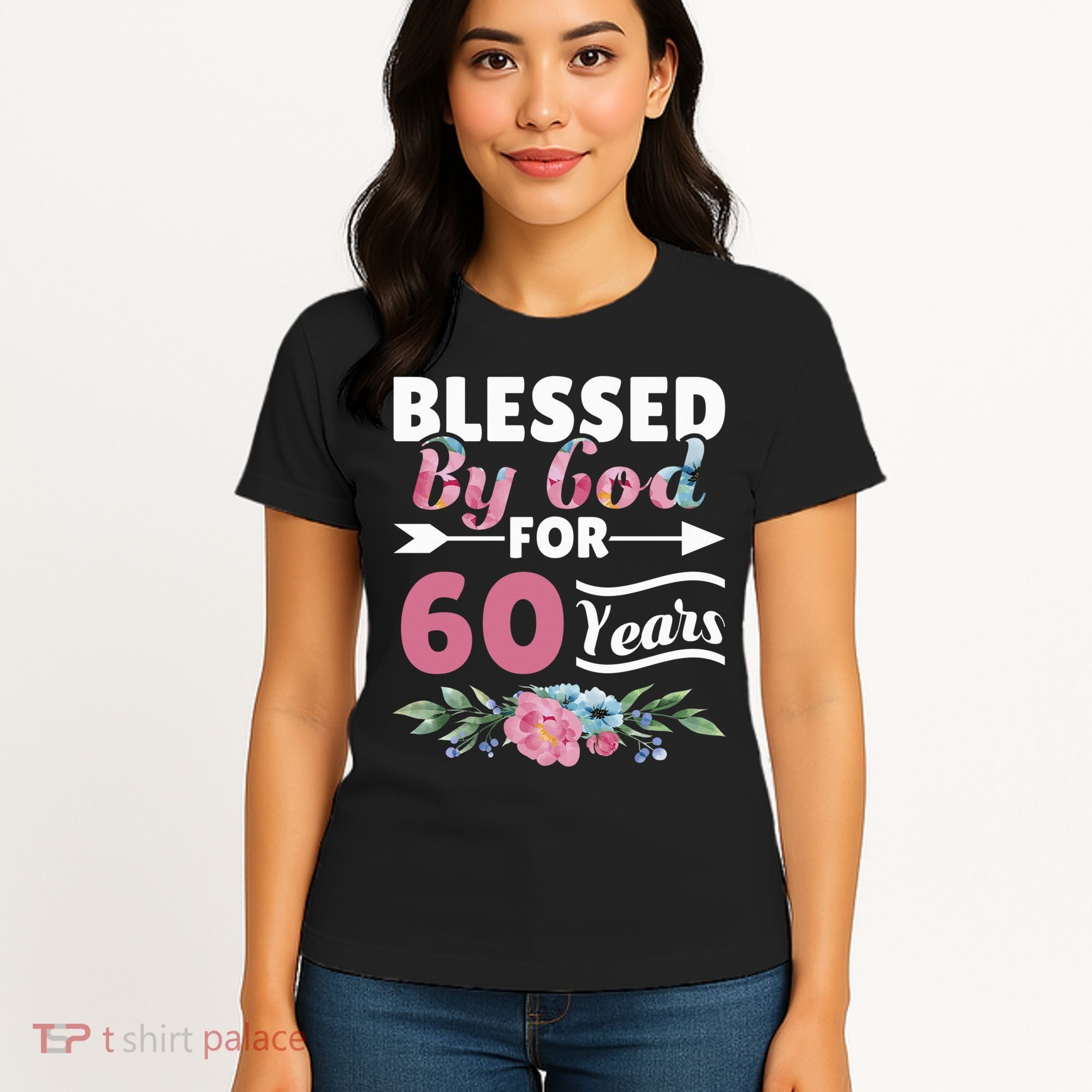 60th Birthday Woman Man Blessed By God For 60 Years Women's T-Shirt