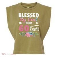 60th Birthday Woman Man Blessed By God For 60 Years Garment-Dyed Women's Muscle Tee thumb 0