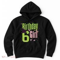 6th Birthday Witch And Green 6 Year Old Birthday Girl Hoodie thumb 0