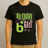 6th Birthday Witch And Green 6 Year Old Birthday Girl T-Shirt thumb 3