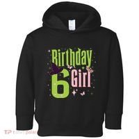 6th Birthday Witch And Green 6 Year Old Birthday Girl Toddler Hoodie thumb 0