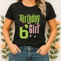 6th Birthday Witch And Green 6 Year Old Birthday Girl Women's T-Shirt thumb 2