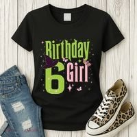 6th Birthday Witch And Green 6 Year Old Birthday Girl Women's T-Shirt thumb 3