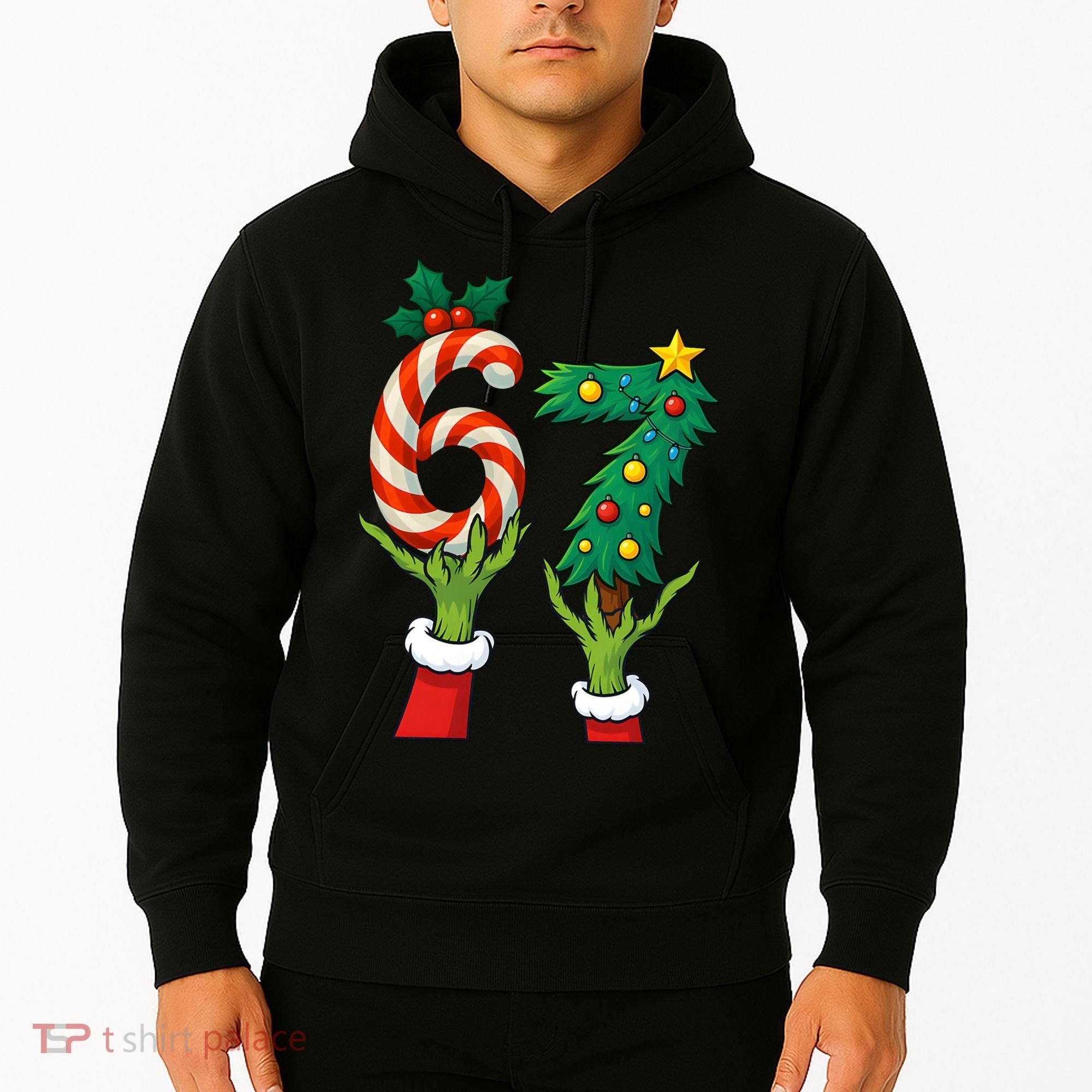 67 Christmas 6-7 Meme Hands Holiday Gen Alpha Hoodie