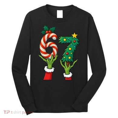 67 Christmas 6-7 Meme Hands Holiday Gen Alpha Long Sleeve Shirt