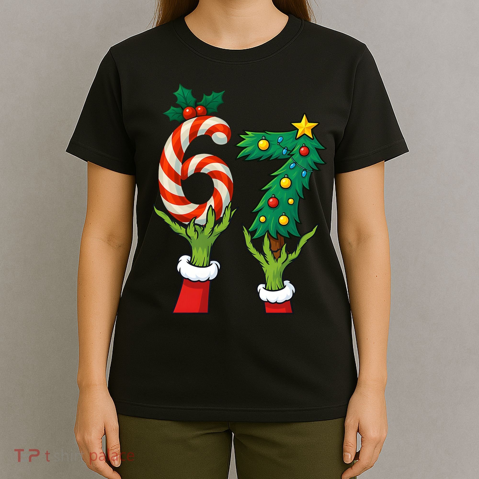 67 Christmas 6-7 Meme Hands Holiday Gen Alpha T-Shirt