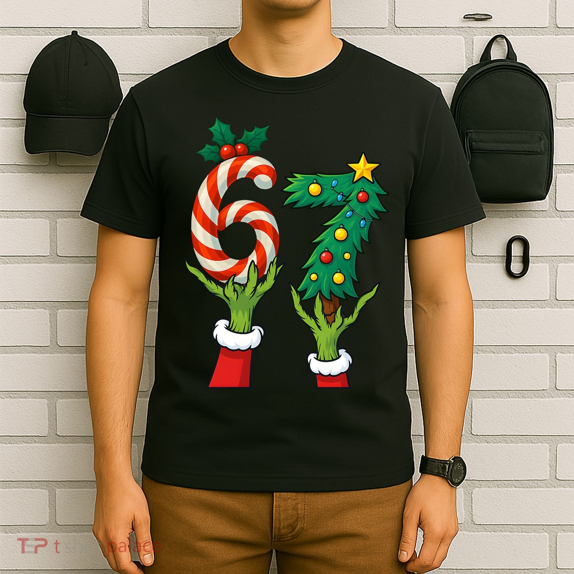 67 Christmas 6-7 Meme Hands Holiday Gen Alpha T-Shirt