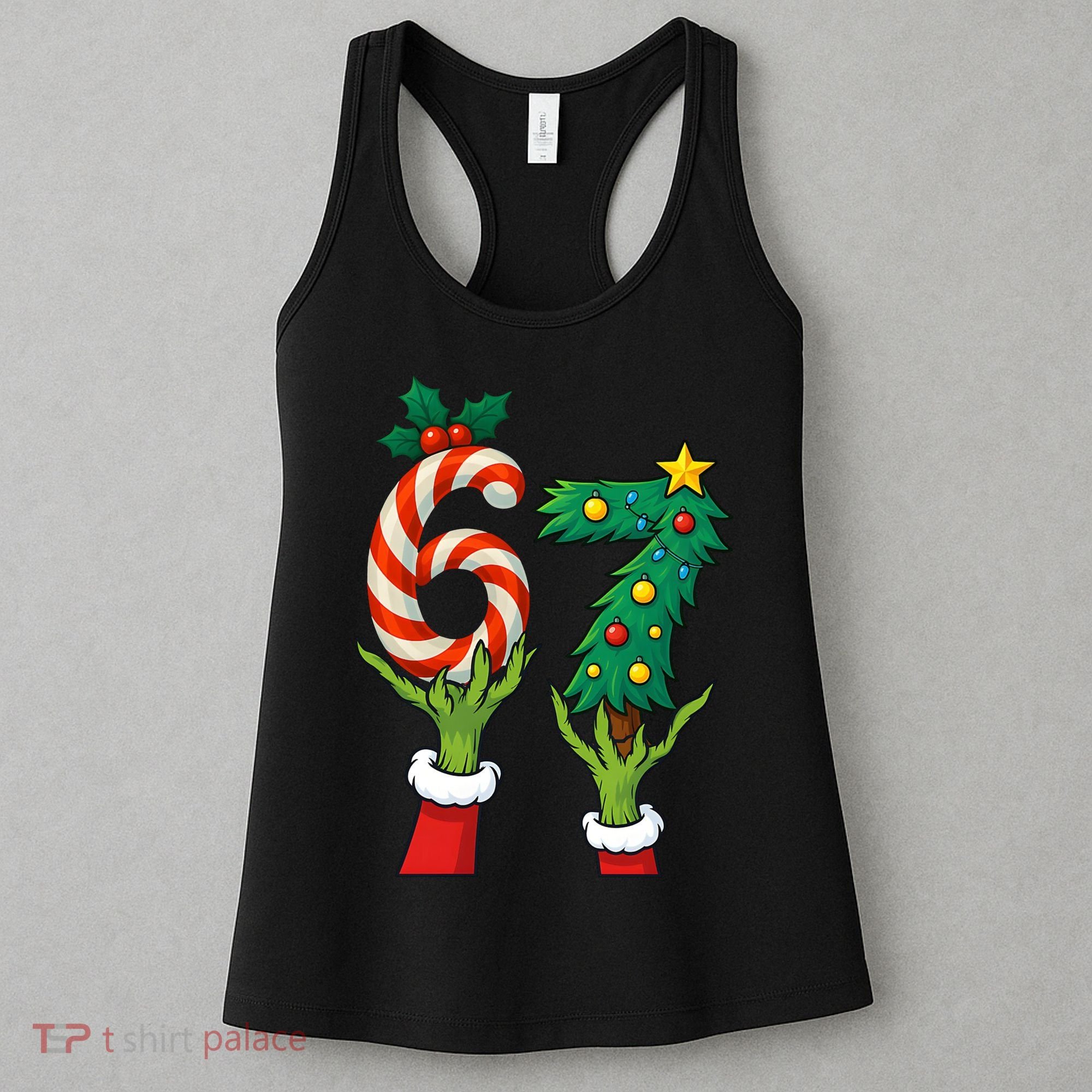 67 Christmas 6-7 Meme Hands Holiday Gen Alpha Women's Tank Top