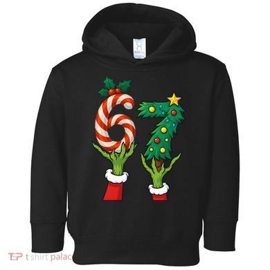 67 Christmas 6-7 Meme Hands Holiday Gen Alpha Toddler Hoodie
