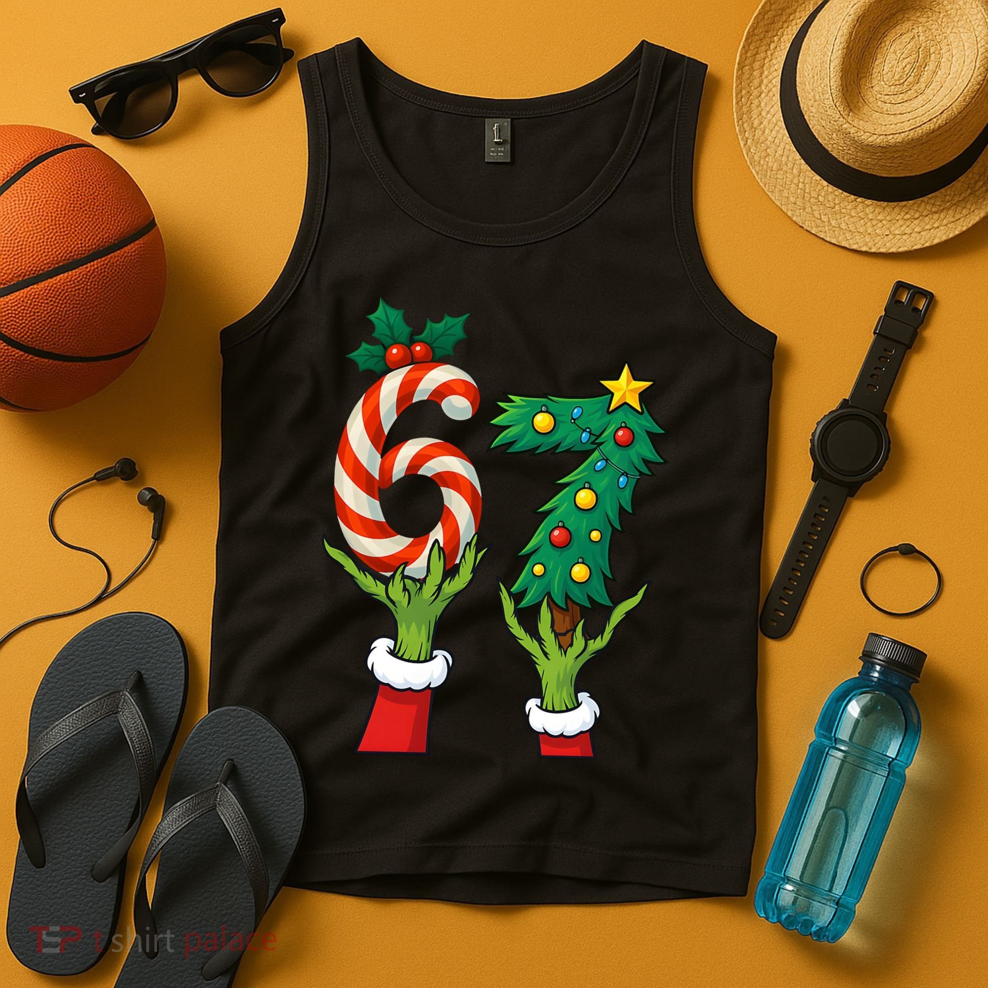 67 Christmas 6-7 Meme Hands Holiday Gen Alpha Tank Top