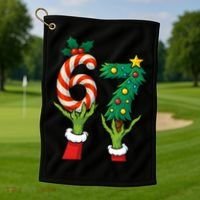 67 Christmas 6-7 Meme Hands Holiday Gen Alpha Golf Towel thumb 1