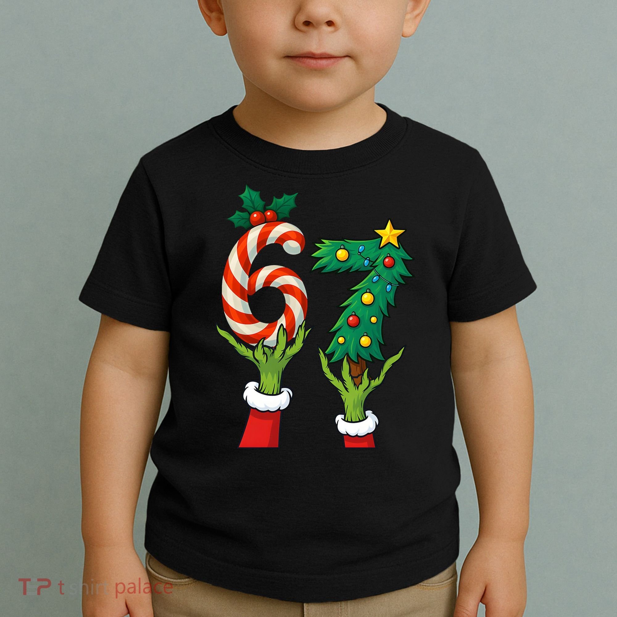 67 Christmas 6-7 Meme Hands Holiday Gen Alpha Toddler T-Shirt