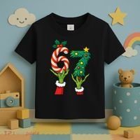67 Christmas 6-7 Meme Hands Holiday Gen Alpha Toddler T-Shirt thumb 3