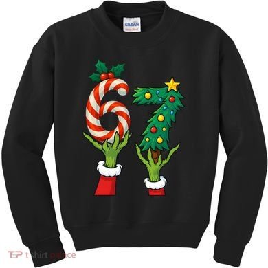 67 Christmas 6-7 Meme Hands Holiday Gen Alpha Kids Sweatshirt