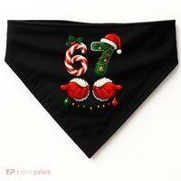 67 Christmas 6-7 Meme Holiday Santa Hands Six Seven USA-Made Doggie Bandana thumb 0