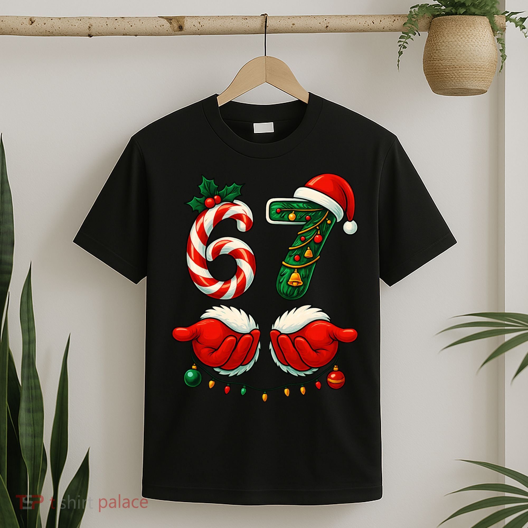 67 Christmas 6-7 Meme Holiday Santa Hands Six Seven T-Shirt