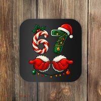 67 Christmas 6-7 Meme Holiday Santa Hands Six Seven Coaster thumb 0