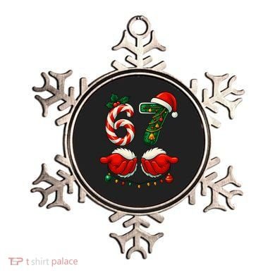 67 Christmas 6-7 Meme Holiday Santa Hands Six Seven Ornament