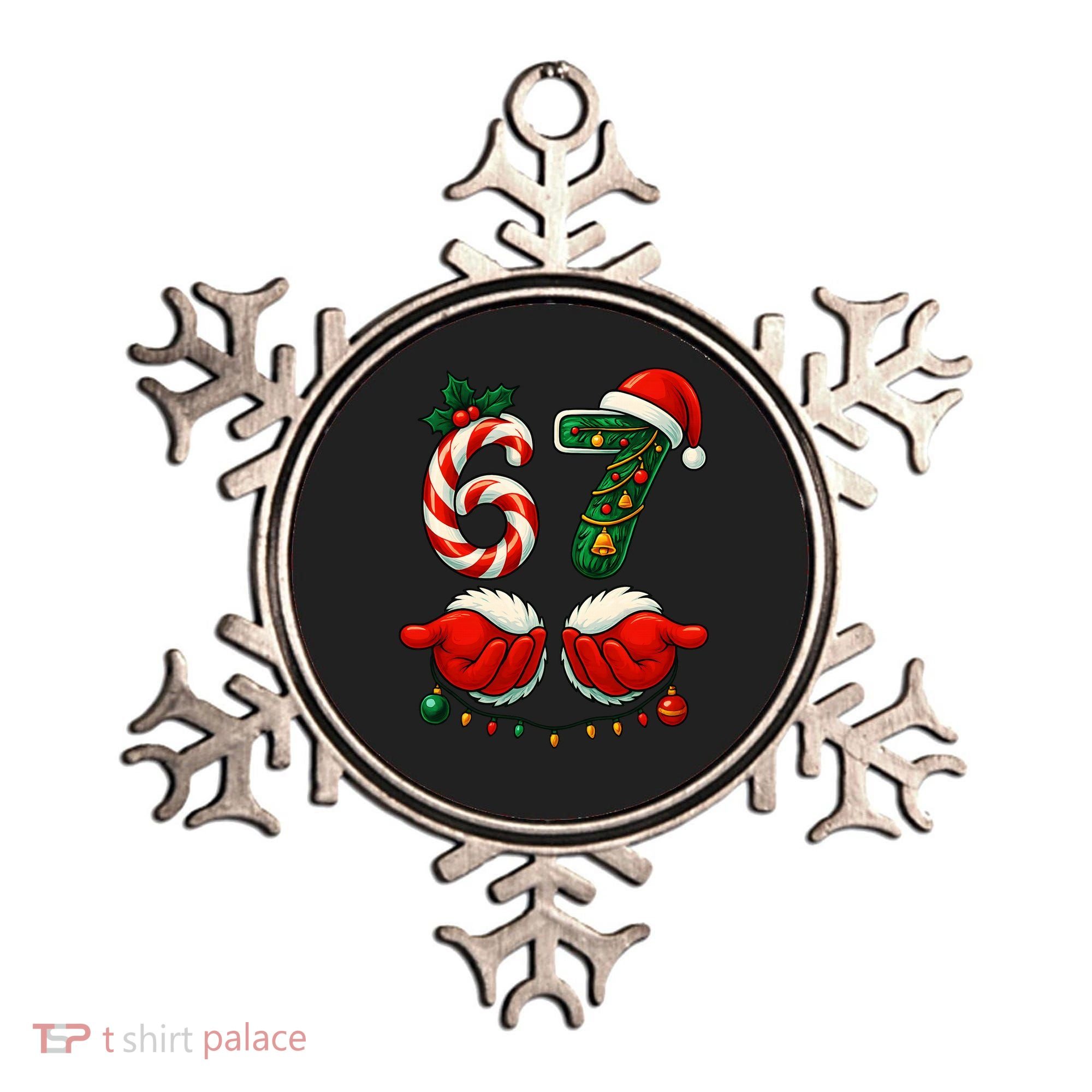 67 Christmas 6-7 Meme Holiday Santa Hands Six Seven Ornament