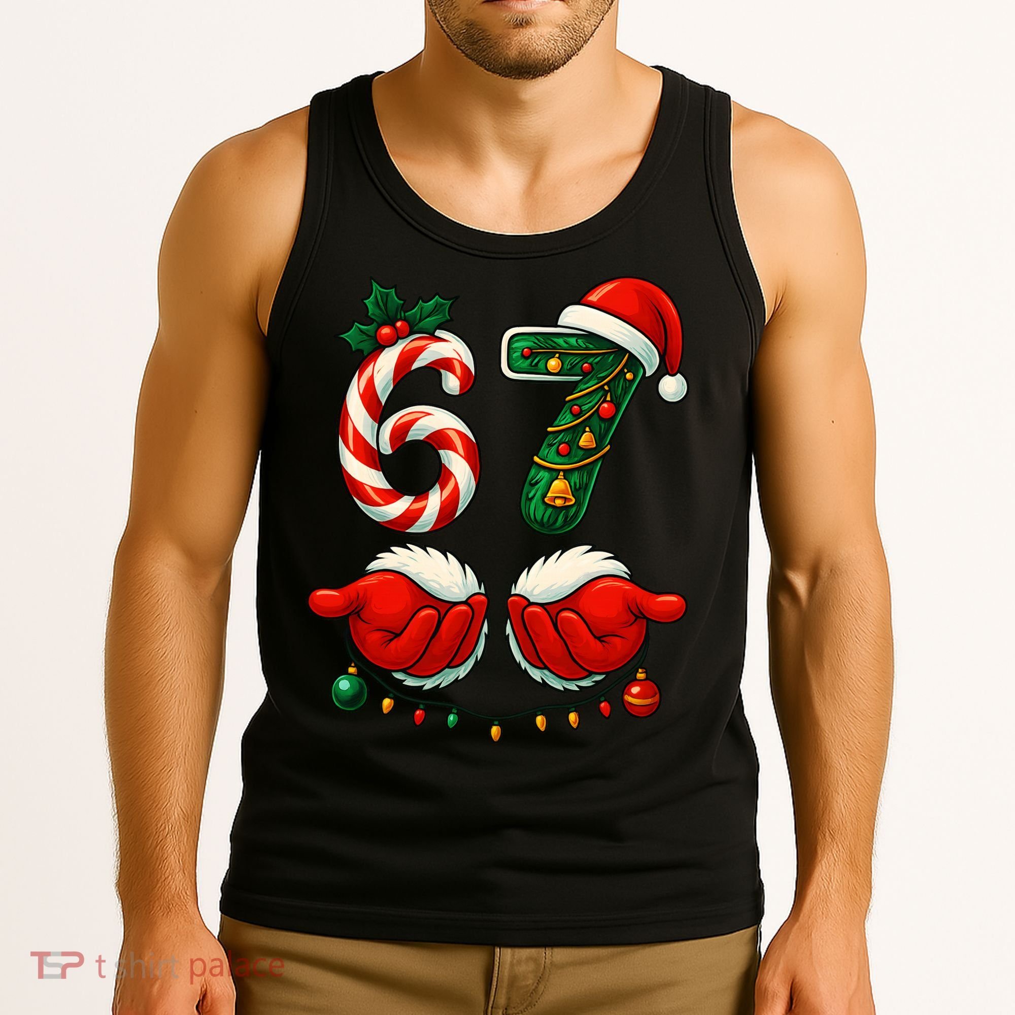 67 Christmas 6-7 Meme Holiday Santa Hands Six Seven Tank Top