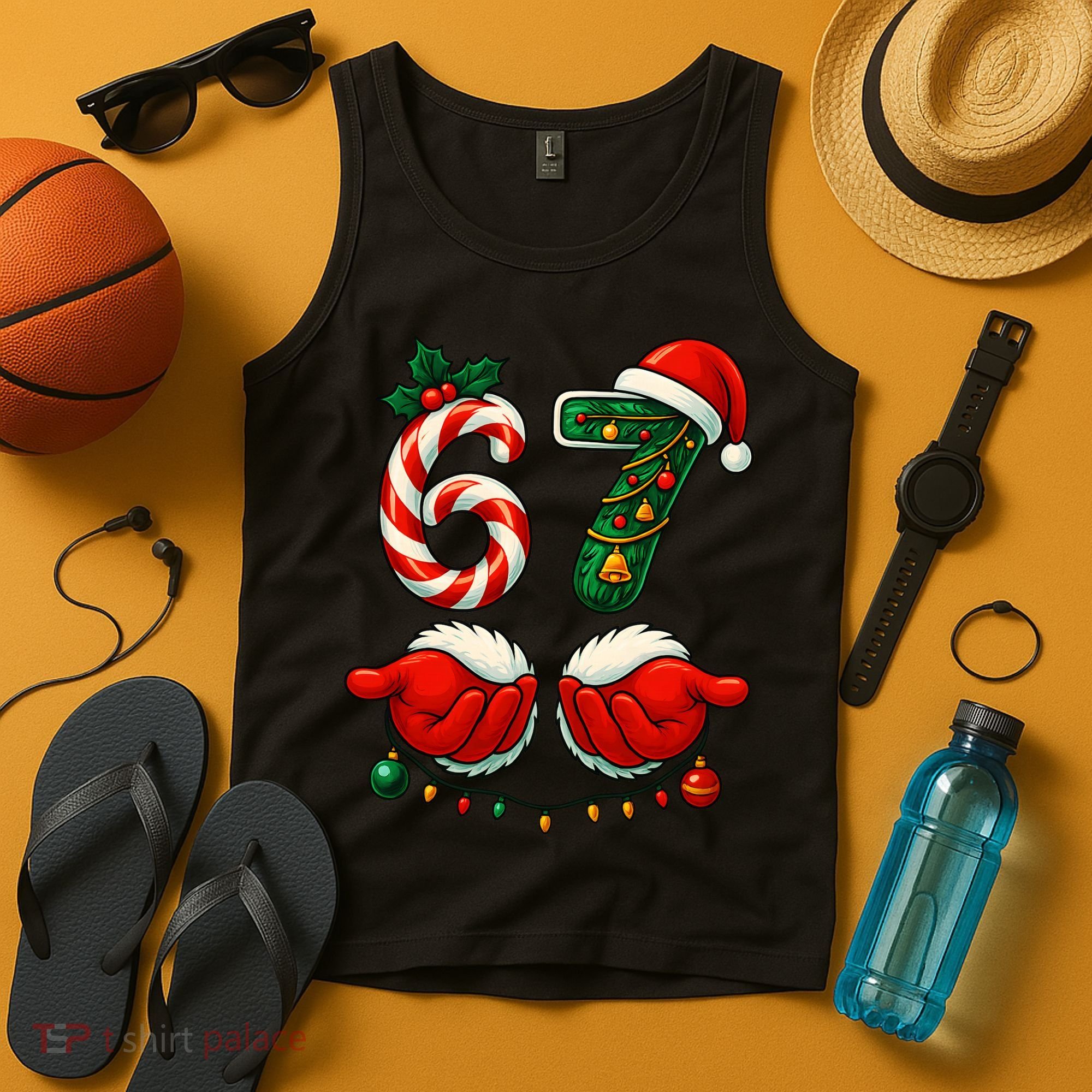 67 Christmas 6-7 Meme Holiday Santa Hands Six Seven Tank Top