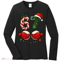 67 Christmas 6-7 Meme Holiday Santa Hands Six Seven Women's Long Sleeve Shirt thumb 0