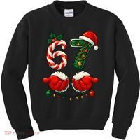67 Christmas 6-7 Meme Holiday Santa Hands Six Seven Kids Sweatshirt thumb 0