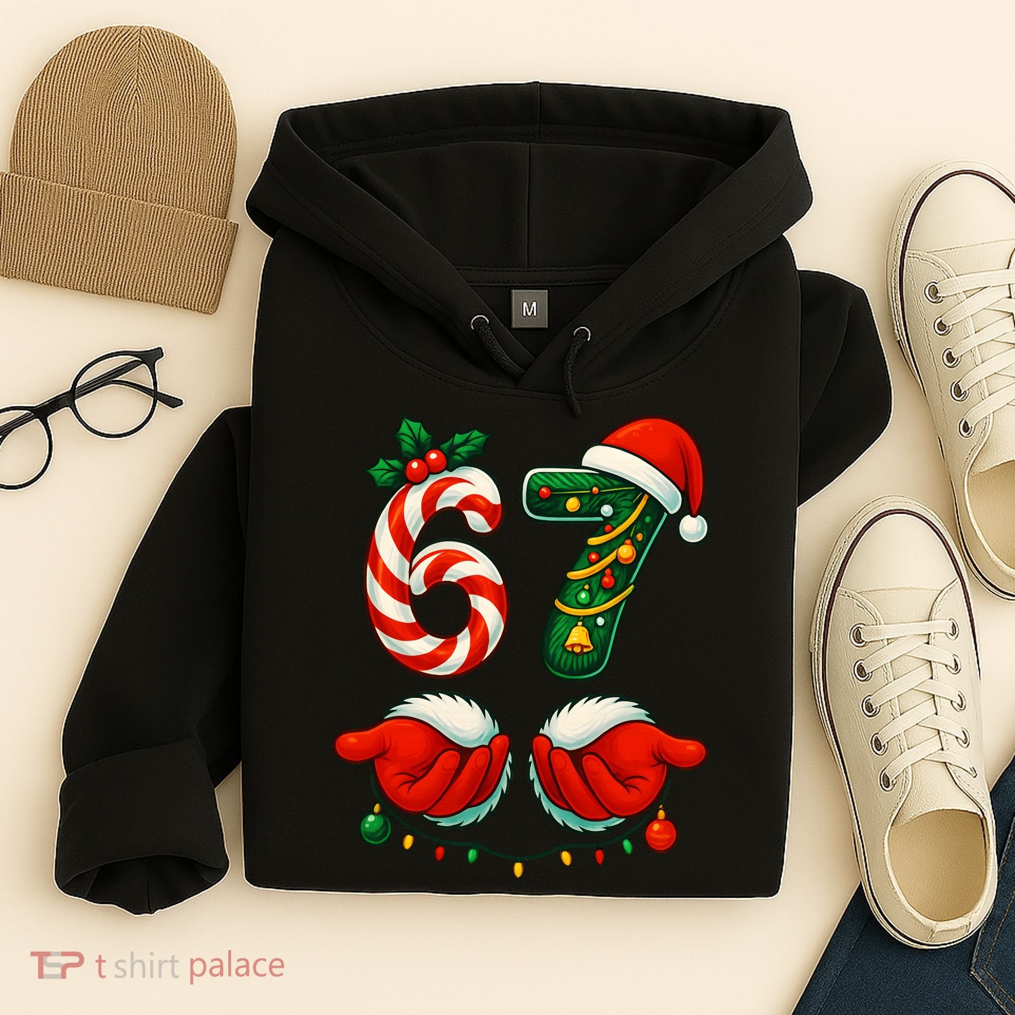 67 Christmas 6-7 Meme Festive Gen Alpha Slang Hoodie