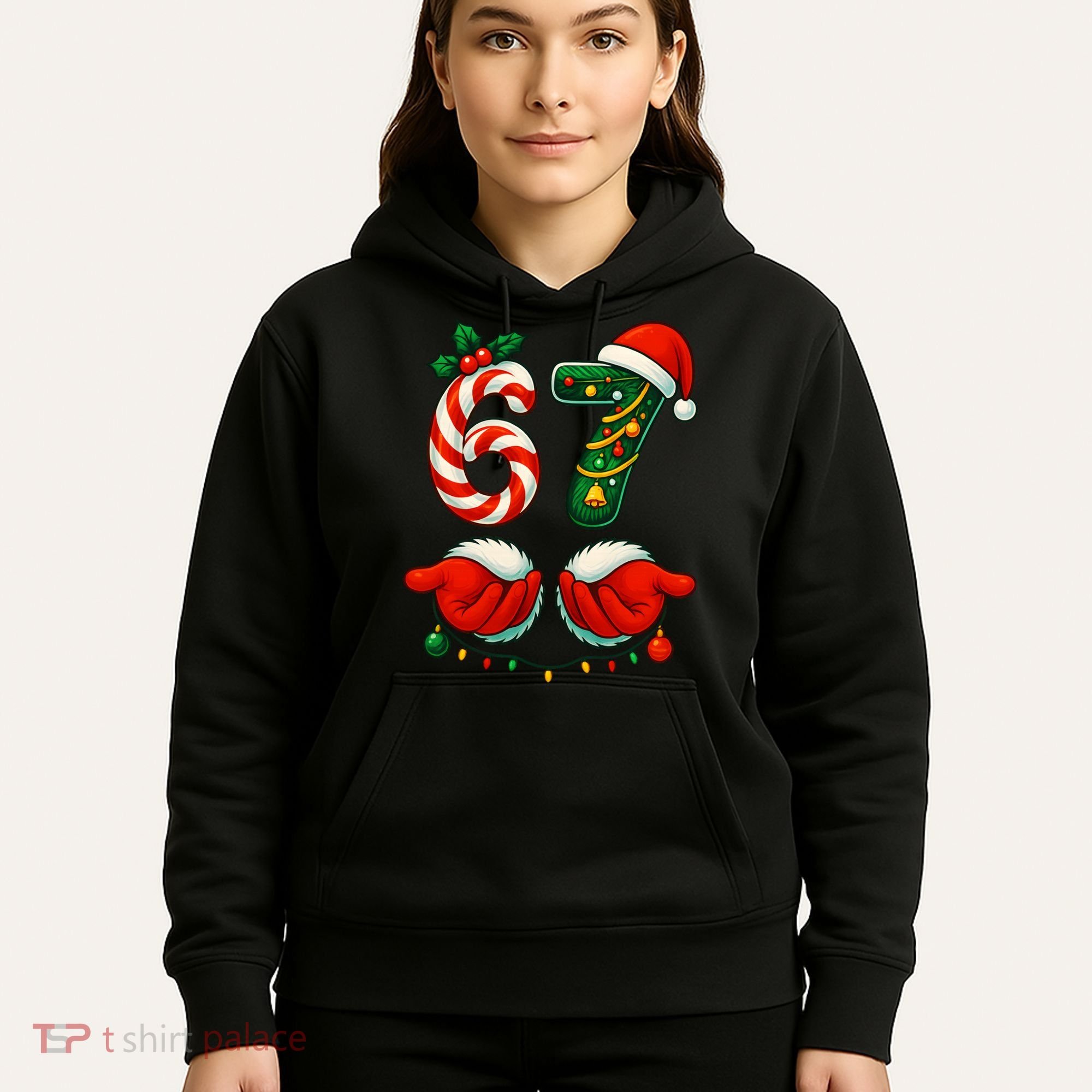 67 Christmas 6-7 Meme Festive Gen Alpha Slang Hoodie