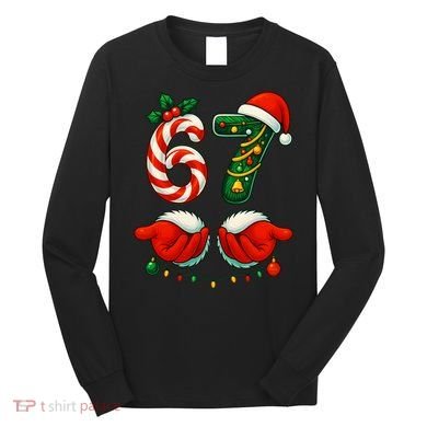 67 Christmas 6-7 Meme Festive Gen Alpha Slang Long Sleeve Shirt