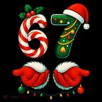 67 Christmas 6-7 Meme Festive Gen Alpha Slang Women's Hoodie thumb 2
