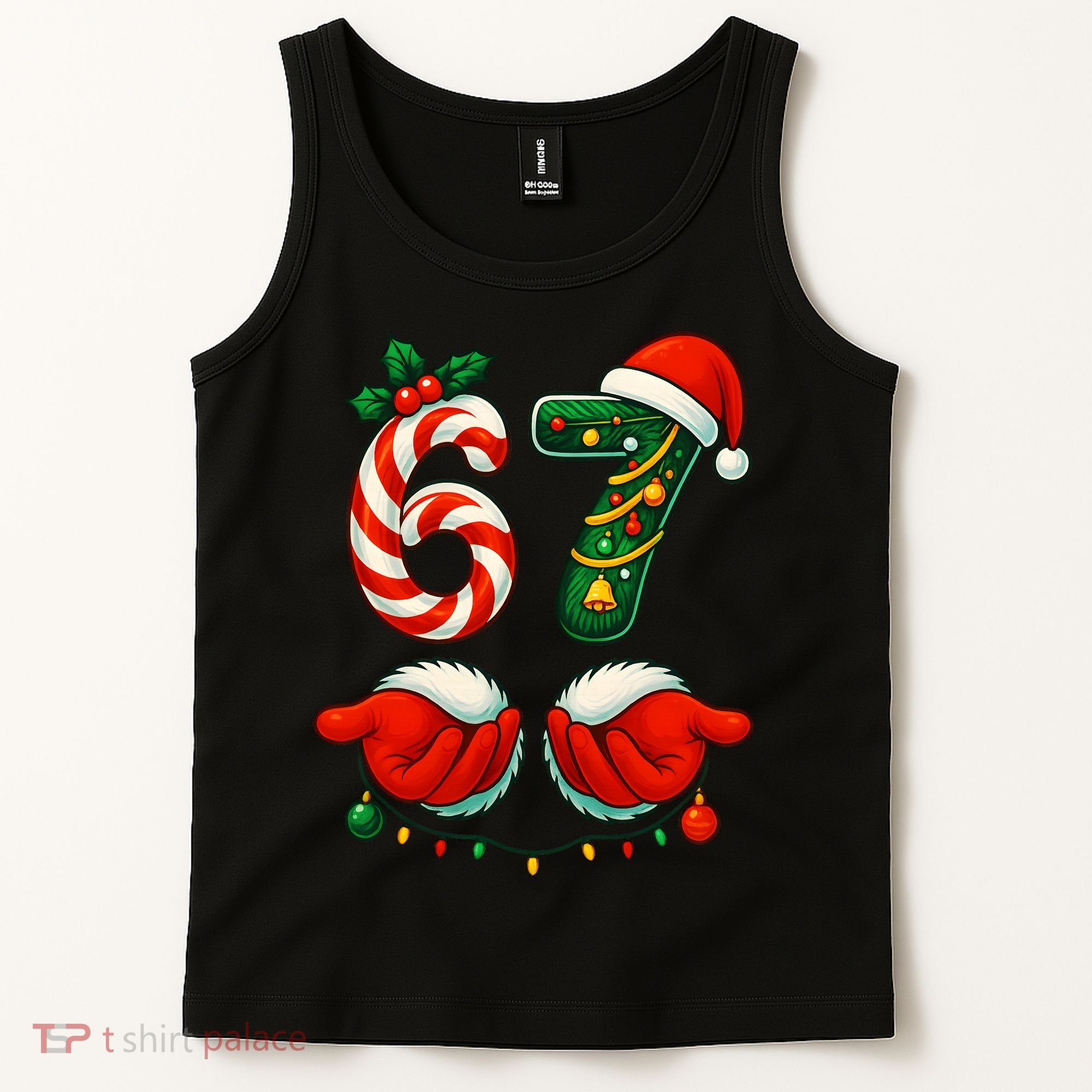 67 Christmas 6-7 Meme Festive Gen Alpha Slang Tank Top