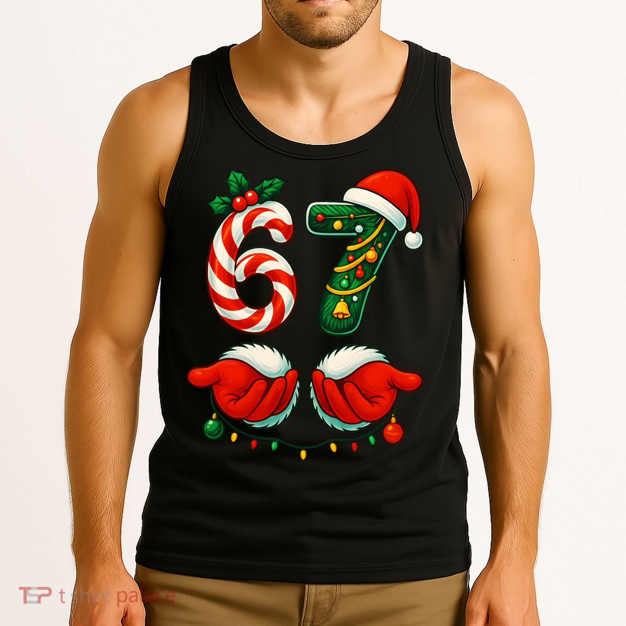 67 Christmas 6-7 Meme Festive Gen Alpha Slang Tank Top