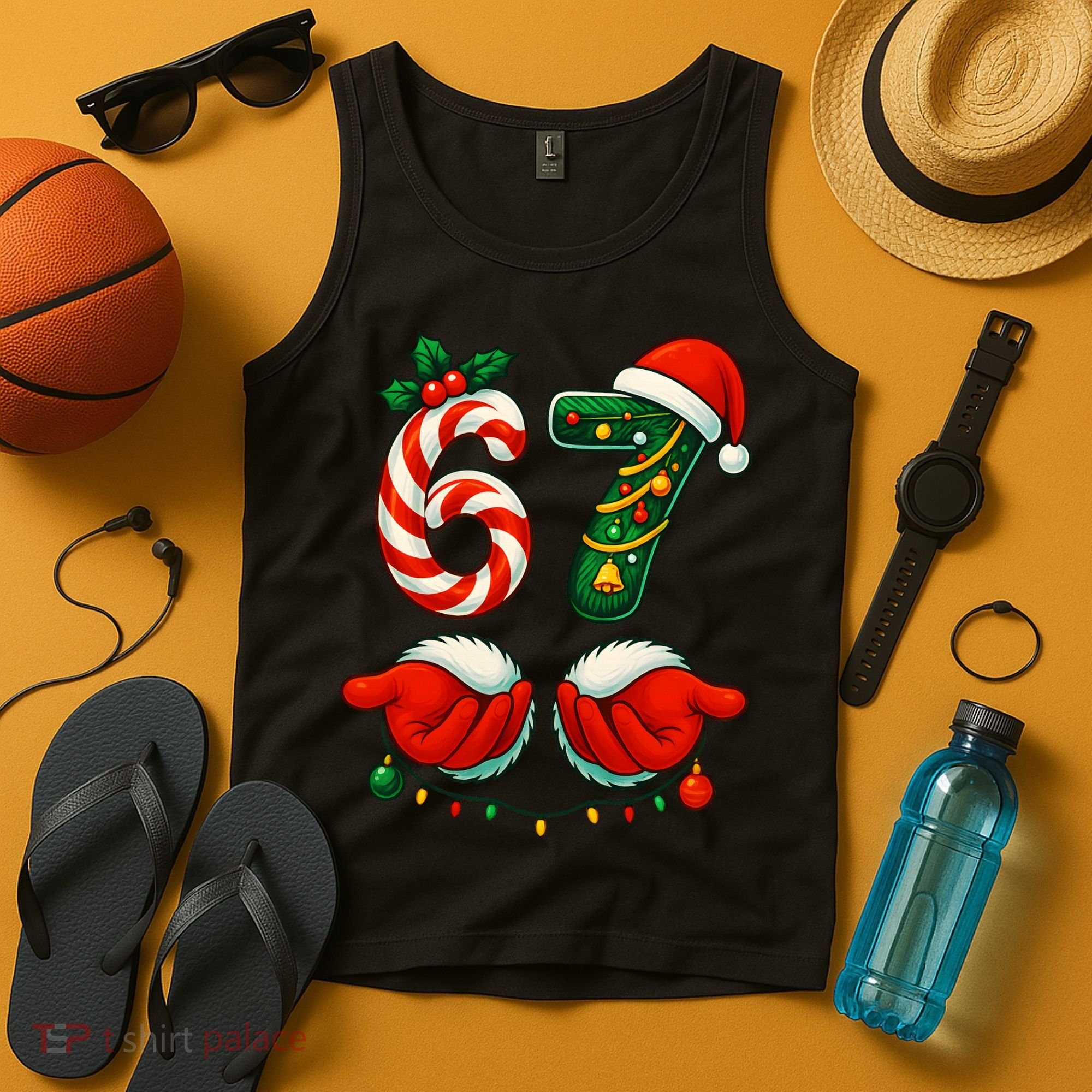 67 Christmas 6-7 Meme Festive Gen Alpha Slang Tank Top